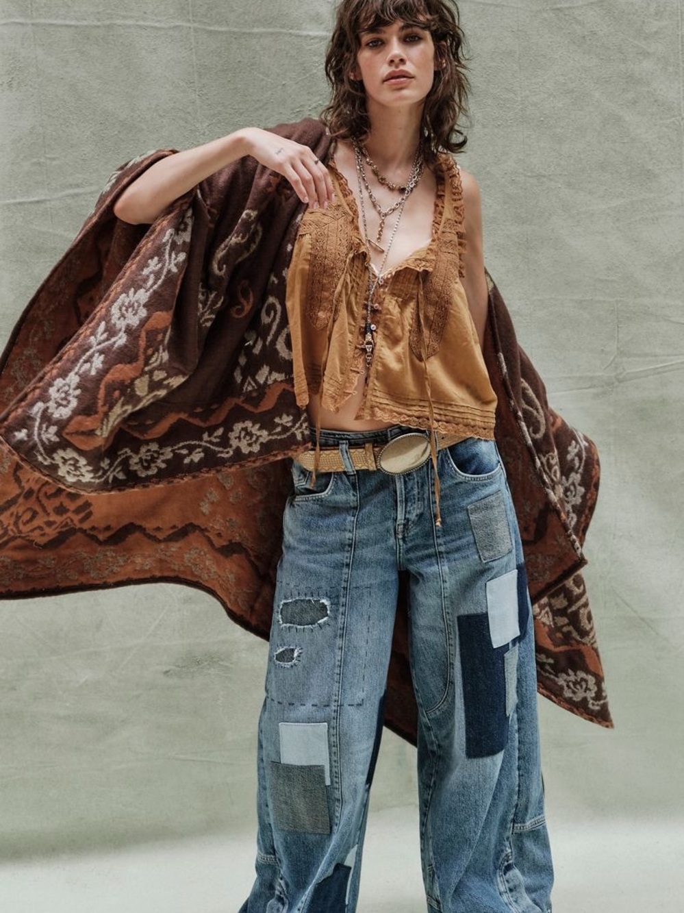 Free People Rown Printed Hooded Duster